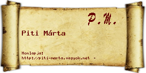 Piti Márta névjegykártya